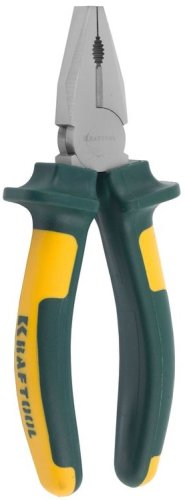 Плоскогубцы 160 мм Kraftool KRAFT-MAX комб,Cr-Mo,маслобензост двухкомп рукоятки,шарнирное соединение  картинка